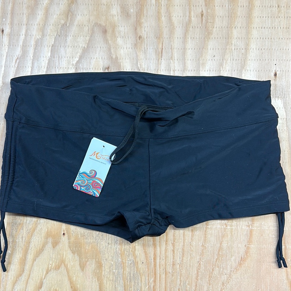 Micosuza Women’s Black Swim Booty Shorts XXL